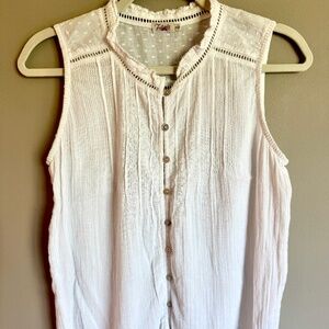 Faherty Willa Sleeveless Top White Size Medium